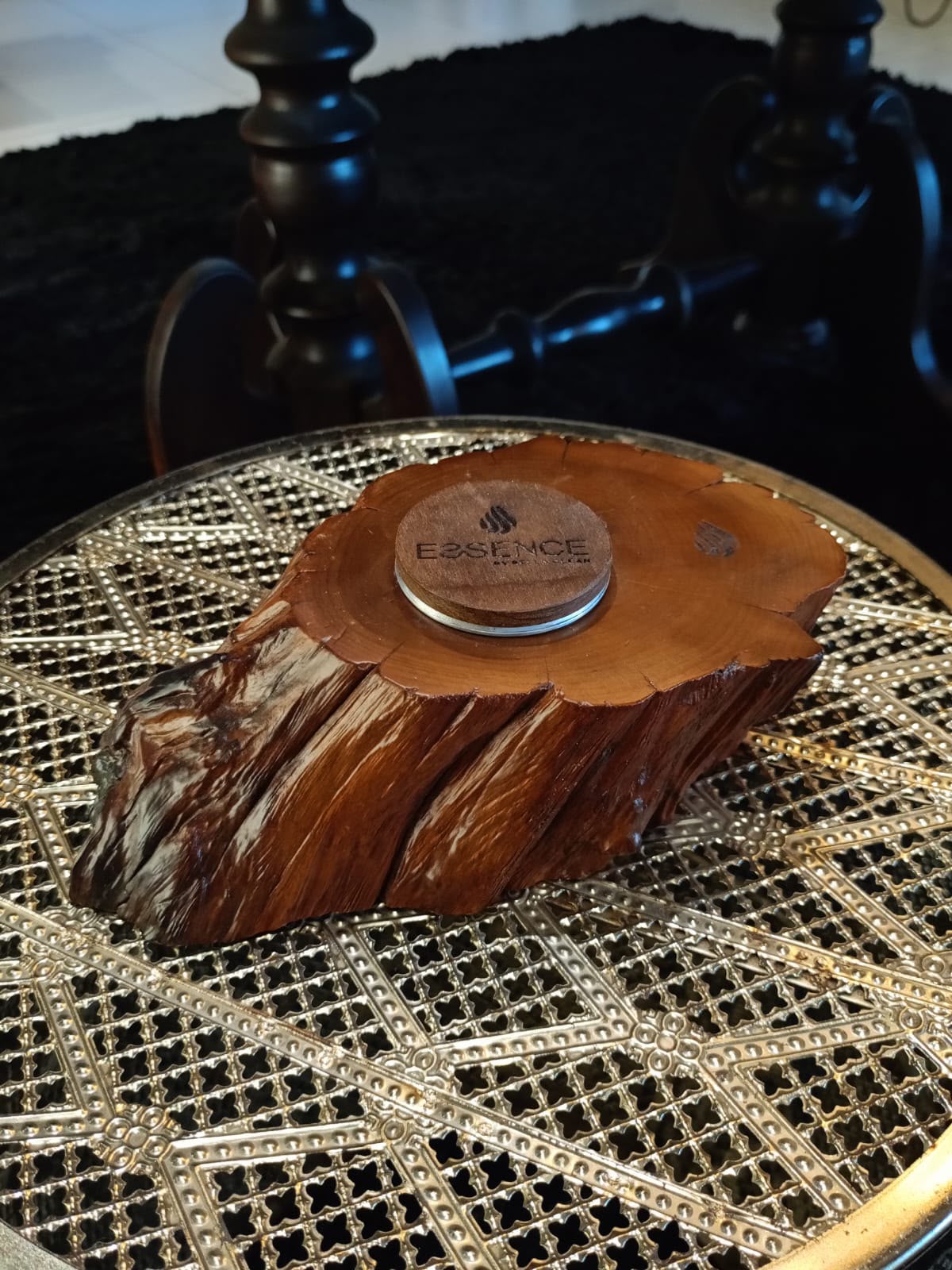 Vela Aromática Escultura Madeira Natural da Essence — suporte de madeira esculpida pelo tempo